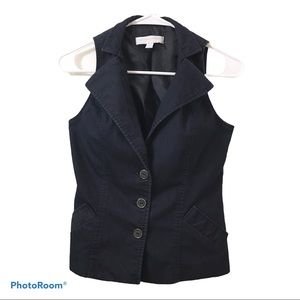 NY&CO Dressy dark blue denim halter vest